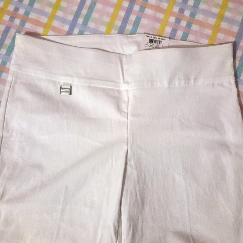 NWT Alfani Bright White Tummy Control Pull-On Skinny Pants 10P - Picture 2 of 9
